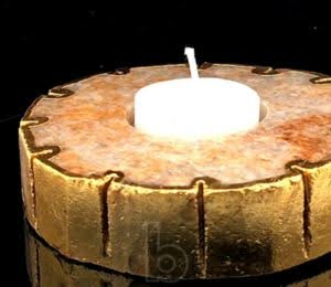 Golden Quartz Candle Holder